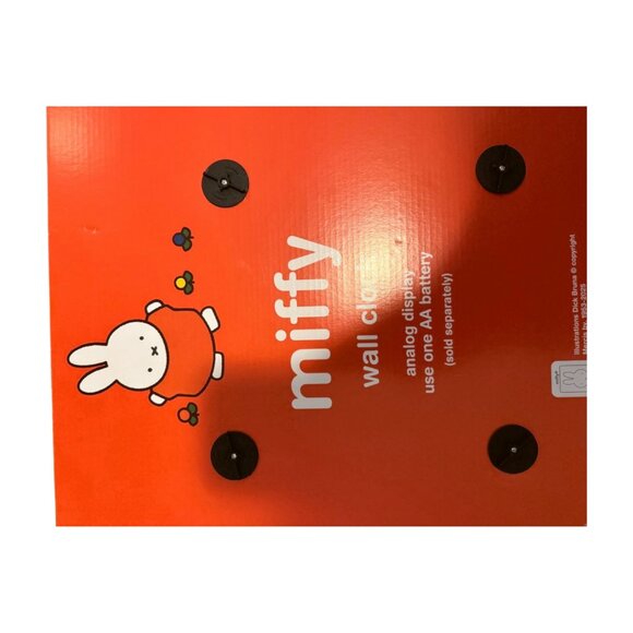 MIFFY Figure Analog Clock Orange Miffy with Flowers NWT in Box - Picture 3 of 3